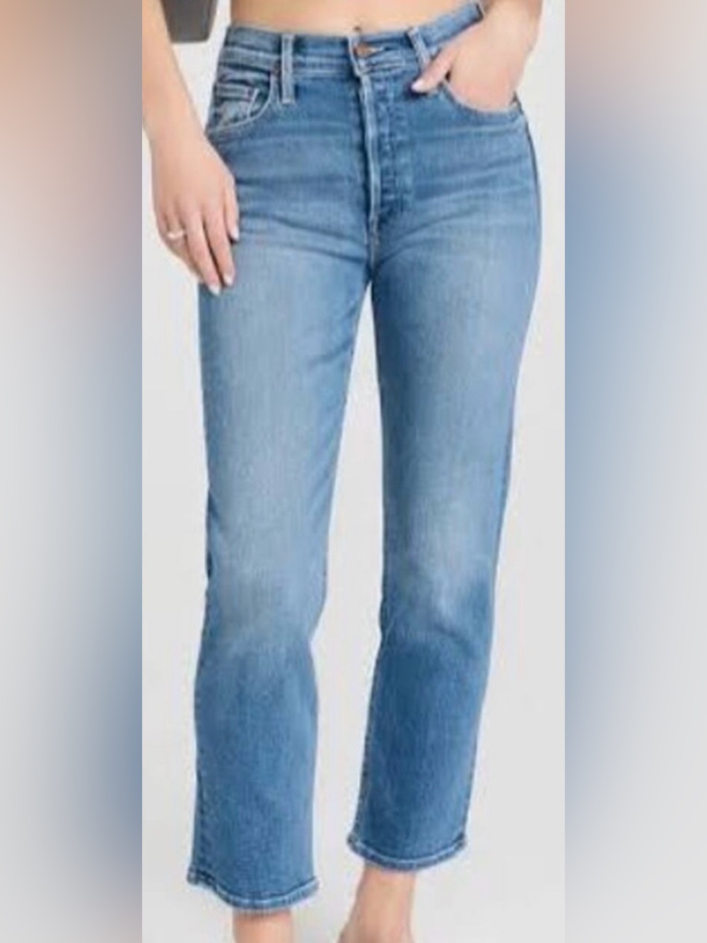 Mother Jeans The Tomcat Slim Straight High Rise Denim Layover 34